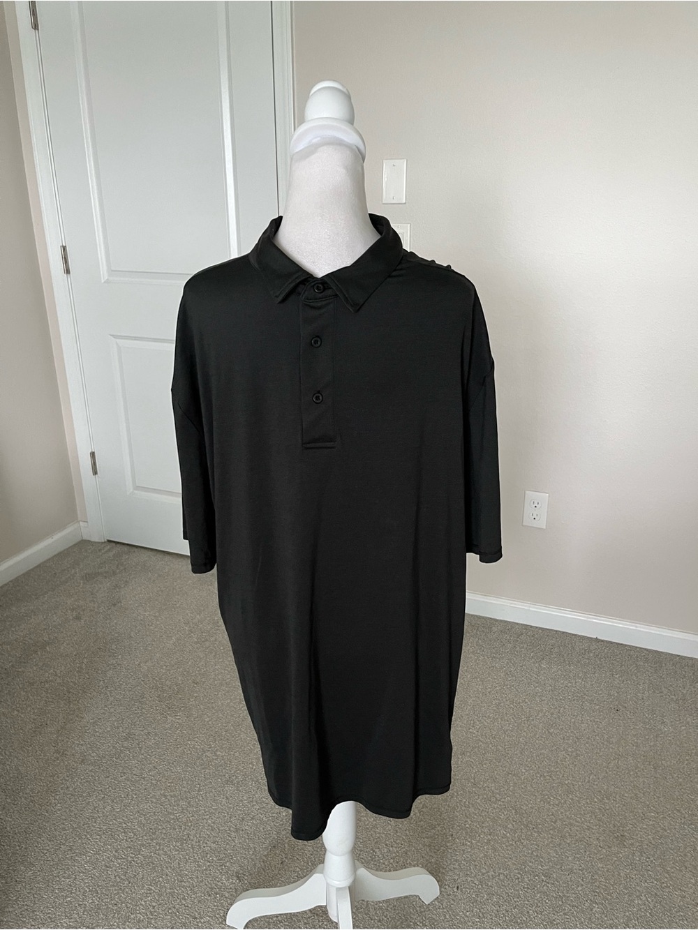 NWT Quince Men's Black Short-Sleeve Polo Shirt Size 2XL